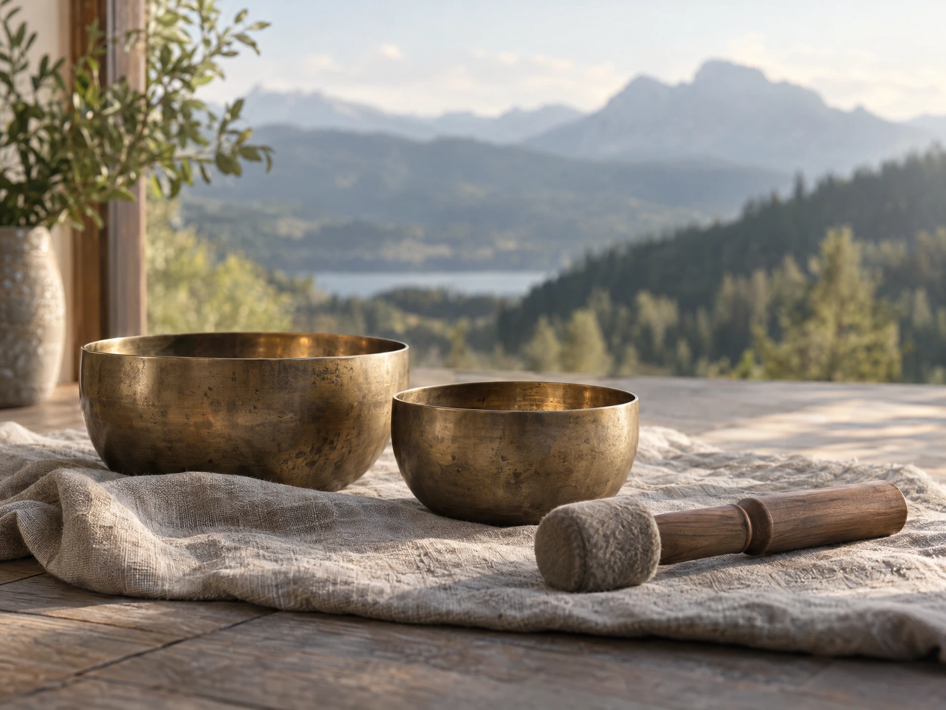 Ambiance illustrative d’instruments de relaxation sonore